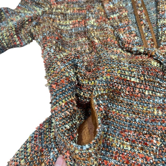 VINTAGE ETCETERA Brown Orange Speckled Tweed Blazer Jacket Women's Size 4 - Picture 11 of 16